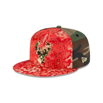 Sapca New Era Milwaukee Bucks NBA Dragon Satin 59FIFTY Fitted - Verzi